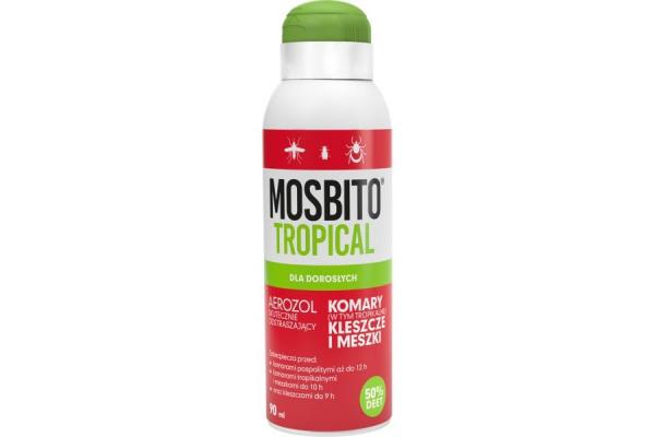 Odstraszacz na komary, meszki i kleszcze Mosbito Tropical spray 90ml DEET 50%