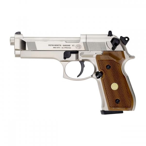 Pistolet wiatrówka Beretta M92 FS nickel/wood 4,5 mm Diabolo CO2 (419.00.03)