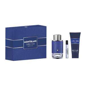 Montblanc Explorer Ultra Blue zestaw - woda perfumowana 100 ml + woda perfumowana 7,5 ml + żel pod prysznic 100 ml