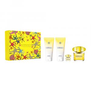 Versace Yellow Diamond zestaw - woda toaletowa 90 ml + woda toaletowa 5 ml + balsam do ciała 100 ml + żel pod prysznic 100 ml