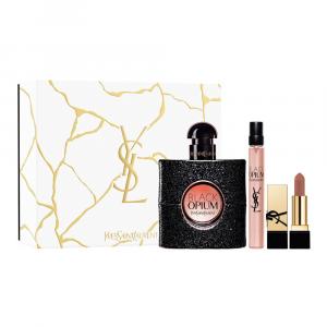 Yves Saint Laurent Black Opium zestaw - woda perfumowana 90 ml + woda perfumowana 10 ml + pomadka
