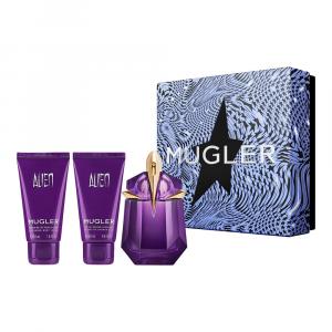 Mugler Alien zestaw - woda perfumowana 30 ml + balsam do ciała 50 ml + mleczko pod prysznic 50 ml