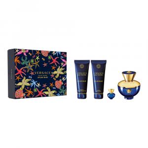 Versace pour Femme Dylan Blue zestaw - woda perfumowana 100 ml + woda perfumowana 5 ml + balsam do ciała 100 ml + żel pod prysznic 100 ml