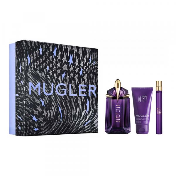 Mugler Alien zestaw - woda perfumowana 60 ml + woda perfumowana 10 ml + balsam do ciała 50 ml