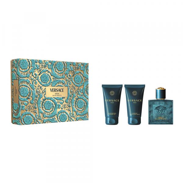 Versace Eros zestaw - woda toaletowa 50 ml + żel pod prysznic 50 ml + balsam po goleniu 50 ml