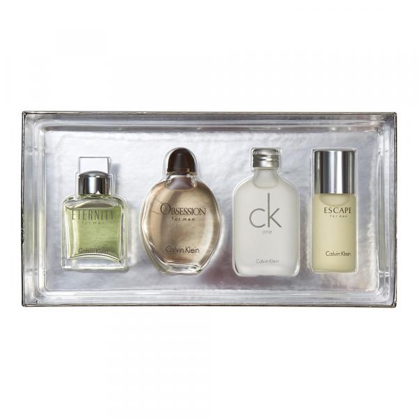 Calvin Klein zestaw miniaturek - Eternity for men woda toaletowa 15 ml + Obsession for men woda toaletowa 15 ml + CK One woda toaletowa 15 ml + Escape woda toaletowa for men 15 ml