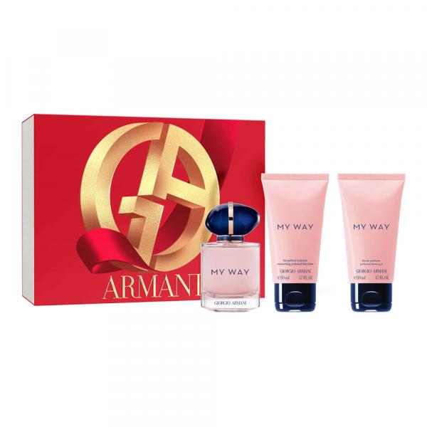 Giorgio Armani My Way zestaw - woda perfumowana 50 ml + balsam do ciała 50 ml + żel pod prysznic 50 ml