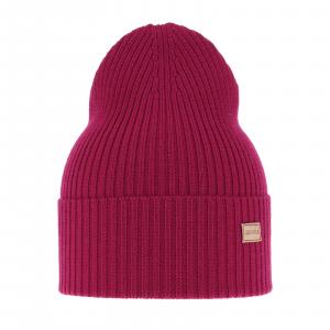 Czapka damska wiosenno - zimowa 100% wełniana merino Sophie - Bordowa