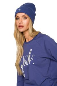 Czapka Beanie z Haftem - Indygo