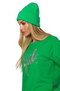 Czapka Beanie z Haftem - Zielona
