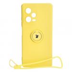 Etui Bizon Case Silicone Ring Sq do Xiaomi Redmi Note 12 Pro 5G, żółte