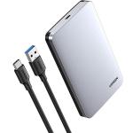 Kieszeń na dysk HDD Ugreen obudowa dysku SATA 2,5\'\' 3.0 (6 Gbps) + kabel USB-A - USB-C 0,5m, szary
