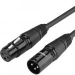 Kabel Ugreen audio / przedłużacz / przewód mikrofonowy XLR (żeński) - XLR (męski), 1 m, czarny