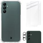 Etui + 2x szkło + obiektyw Bizon Case Clear Pack do Galaxy A14 4G/5G, przezroczyste