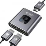 Hub, adapter do przełączania obrazu Tech-Protect HB07 4k 60Hz, 2x HDMI (wejście), 1x HDMI (wyjście), szary