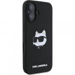 Etui Karl Lagerfeld Hard Case Silicone Choupette Head do iPhone 16, czarne