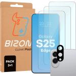 3x Szkło hartowane + szybka na aparat Bizon Glass Clear 2 Pack do Samsung Galaxy S25 Edge