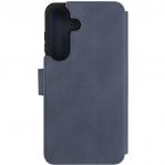 Etui zamykane z naturalnej skóry Fixed ProFit do Galaxy S25 Plus, niebieskie