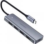 HUB 5w1 Ugreen 4x USB 3.0 Gen 1, 5Gbps, szary