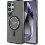 Etui Guess Glitter Circle Classic Logo do MagSafe do Galaxy S25 Ultra, czarne