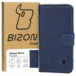 Etui z klapką Bizon Case Pocket do iPhone 15 Pro, granatowe