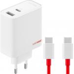 Ładowarka sieciowa OnePlus SuperVOOC GaN Dual Charger 80W USB-A/USB-C + kabel USB-C 1m, biała