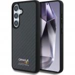 Etui Red Bull Real Carbon Fiber Shiny Logo do MagSafe do Galaxy S25, czarne