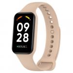 Etui z paskiem Bizon Strap + Case Watch Dots do Xiaomi Redmi Smart Band 2 / Xiaomi Mi Band 8 Active, jasnoróżowe