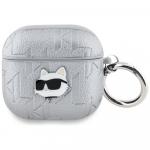 Etui Karl Lagerfeld Monogram Choupette Head do AirPods 4, srebrne