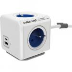 Listwa zasilająca/ przedłużacz Cubenest PowerCube Extended USB-A, USB-C, PD 20W wraz z 1,5 m przedłużaczem, niebieska