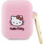 Etui CG Mobile Hello Kitty Silicone 3D Kitty Head do AirPods 1 / 2, różowe