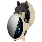 Etui ze szkłem do zegarka Bizon Case+Glass Watch do Garmin Vivoactive 6, beżowe