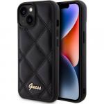 Etui Guess HardCase Quilted Metal Logo do iPhone 15, czarne