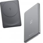 Powerbank magnetyczny indukcyjny, OnePlus Slim Magnetic 5000mAh, Qi/MagSafe + kabel USB-C, srebrno-szary