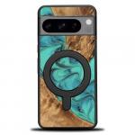 Drewniane etui do Google Pixel 8, Bewood Unique Turquoise do MagSafe
