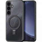 Etui Dux Ducis Aimo Mag Magnetic Stand do Galaxy S25, przezroczyste z czarną ramką