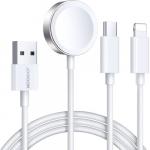 Kabel 3 w 1 Joyroom USB-A do USB-C / Lightning / Apple Watch Magnetic 3.5A, 1.2m, biały