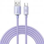 OUTLET: Kabel Baseus Crystal Shine 100W 5A USB-A do USB-C 2m, fioletowy