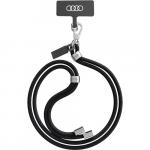 Uniwersalna, regulowana smycz na telefon Audi crossbody AU-CBL6-R8/D1-BK, 120cm, 6mm, czarna