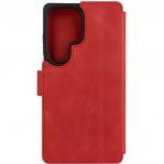 Etui zamykane z naturalnej skóry Fixed ProFit do Galaxy S25 Ultra, czerwone