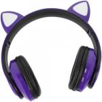 Słuchawki nauszne dla dzieci Kocie uszy B39, fioletowe