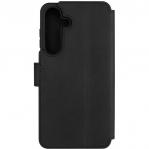 Etui zamykane z naturalnej skóry Fixed ProFit do Galaxy S25 Plus, czarne