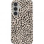 Etui Burga Almond Latte Tough do Galaxy S24, beżowy z czarnymi kropkami