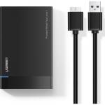 Kieszeń na dysk HDD SSD Ugreen obudowa dysku SATA 2,5\'\' USB 3.2 Gen 1 (5 Gbps) micro USB SuperSpeed + kabel 0,5 m, czarna