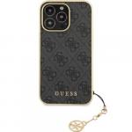 Etui Guess 4G Charms Collection do iPhone 14 Pro, szare