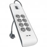 Listwa antyprzepięciowa do 900J Schuko Belkin Connect BSV804VF2M-V2, 8x AC EU Schuko + 2x USB-A