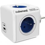 Listwa zasilająca / przedłużacz Cubenest PowerCube Original USB-A, USB-C, PD 20W, 4x AC Typ E, niebieska