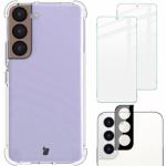 Etui + 2x szkło + obiektyw Bizon Case Clear Pack do Galaxy S22, przezroczyste