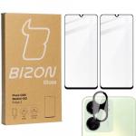 2x Szkło + szybka na aparat BIZON Edge 2 Pack do Redmi 13C/Poco C65