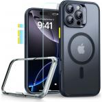 Zestaw etui + szkło, ESR Classic Pro Set HaloLock do iPhone 16 Pro Max do MagSafe, półprzezroczysto-czarne